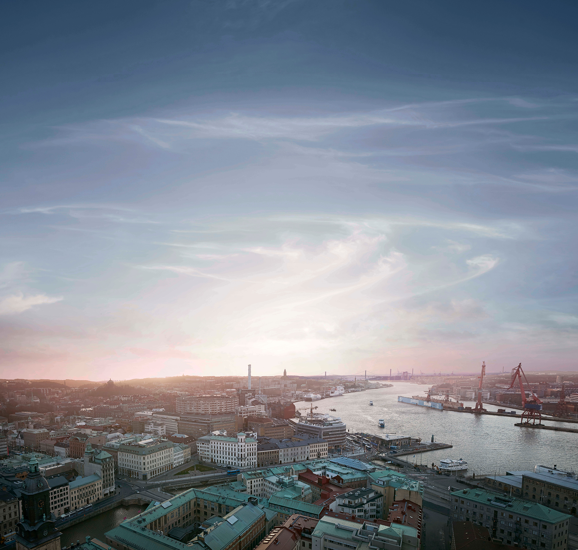 An aerial shot of Gothenburg, Sweden – home of Stena Recycling