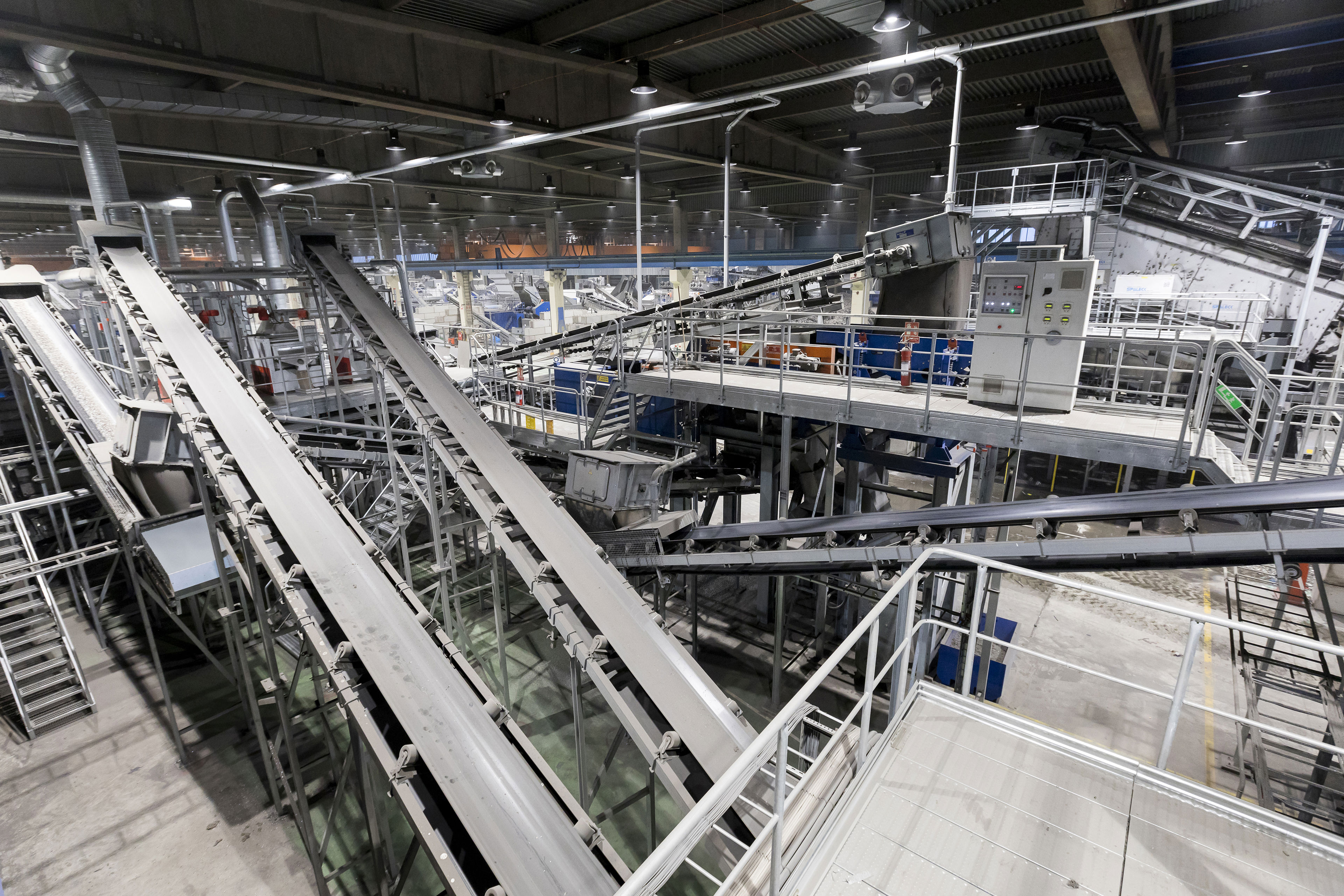 An interior shot of Stena Nordic Recycling Center – one of the most advanced recycling facilities in Europe.
