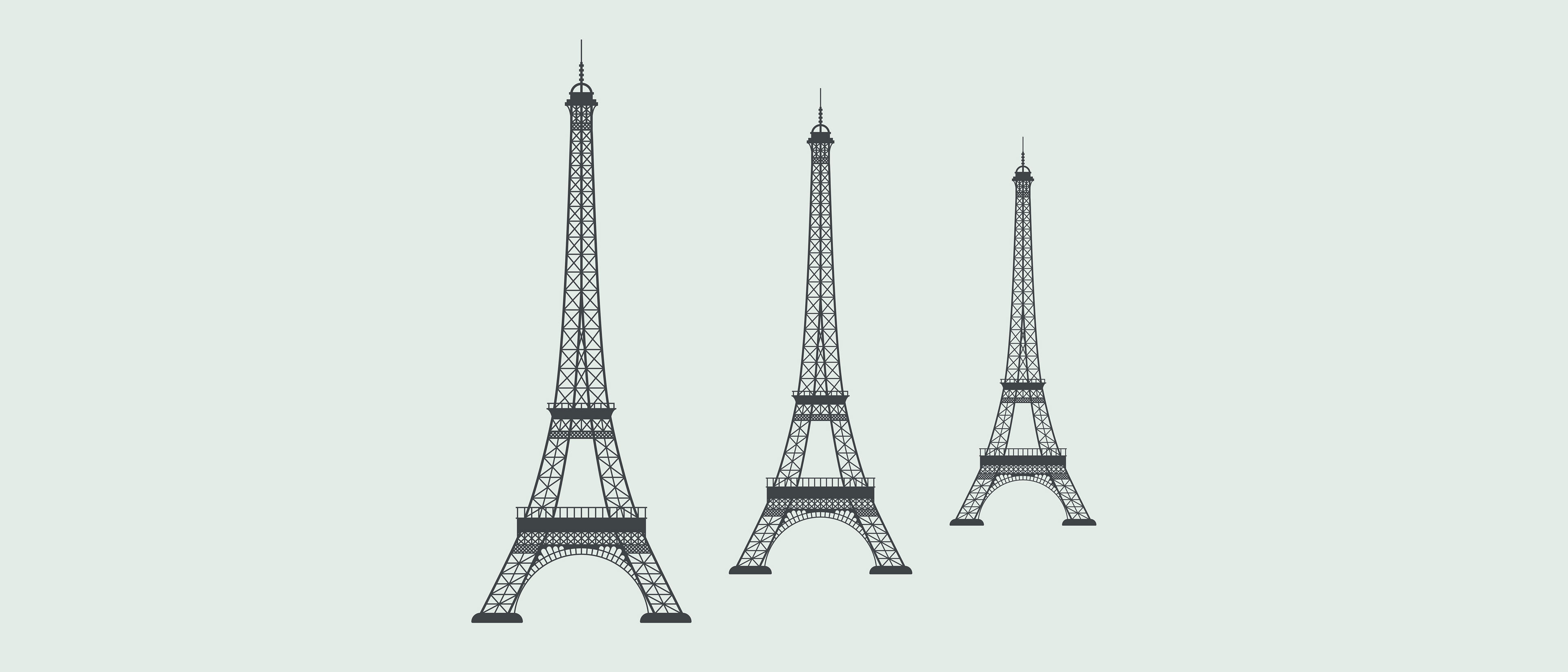 An illustration showing three Eiffel Towers – equivalent to the 6 million tonnes of material Stena Recycling recycles per year