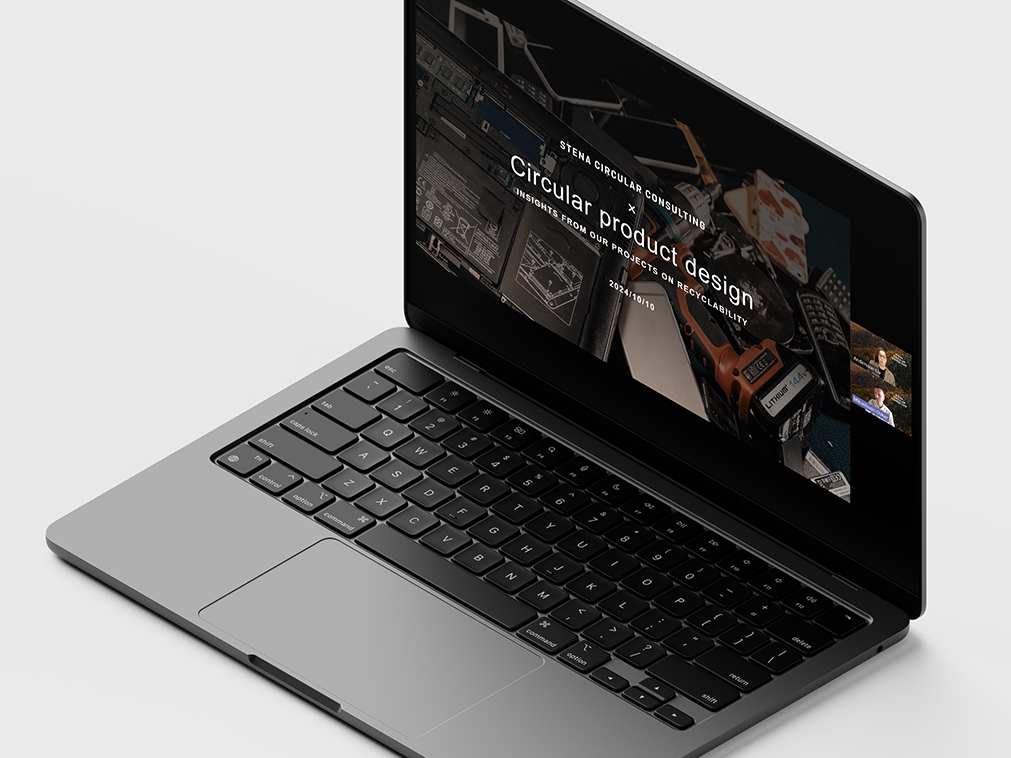 A laptop showcasing one of Stena Circular Consulting's webinars