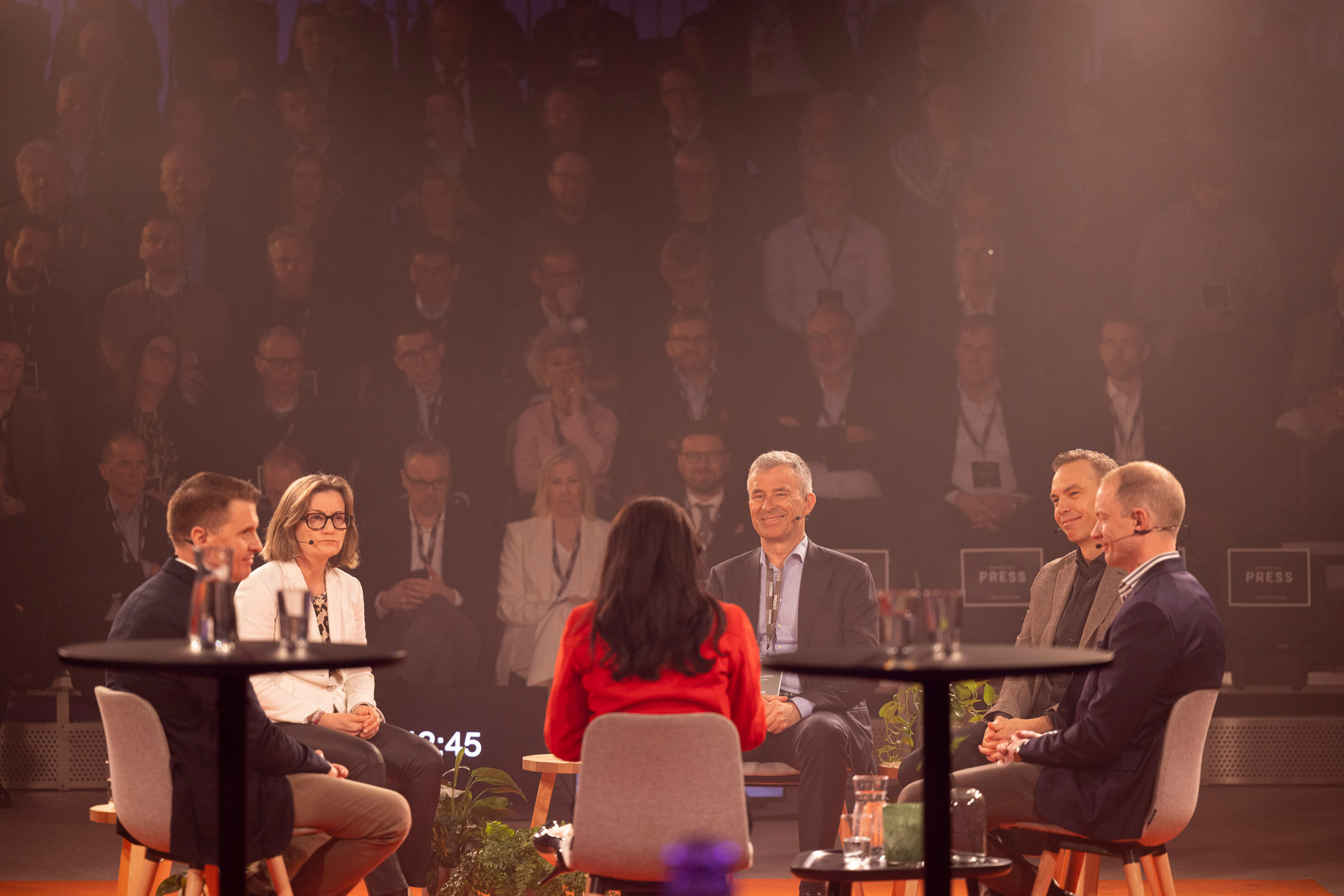 Wide view of the expert discussion at the grand opening event at Stena Battery Recycling Center in Halmstad, Sweden