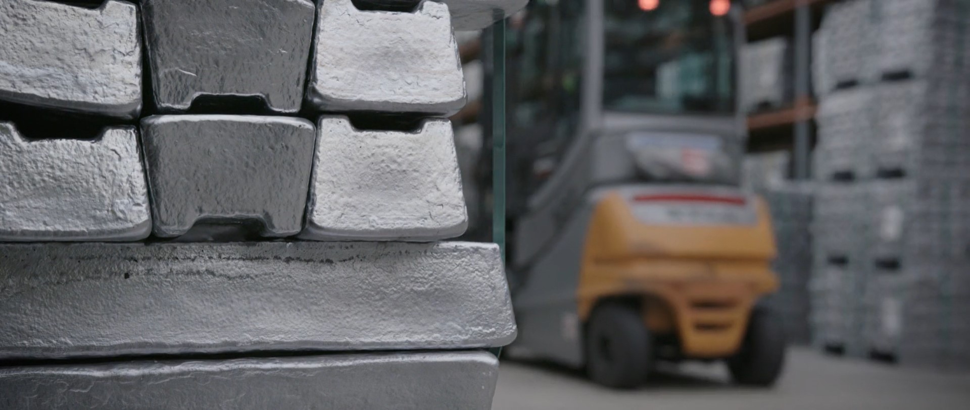 A forklift and lots of recycled aluminum
