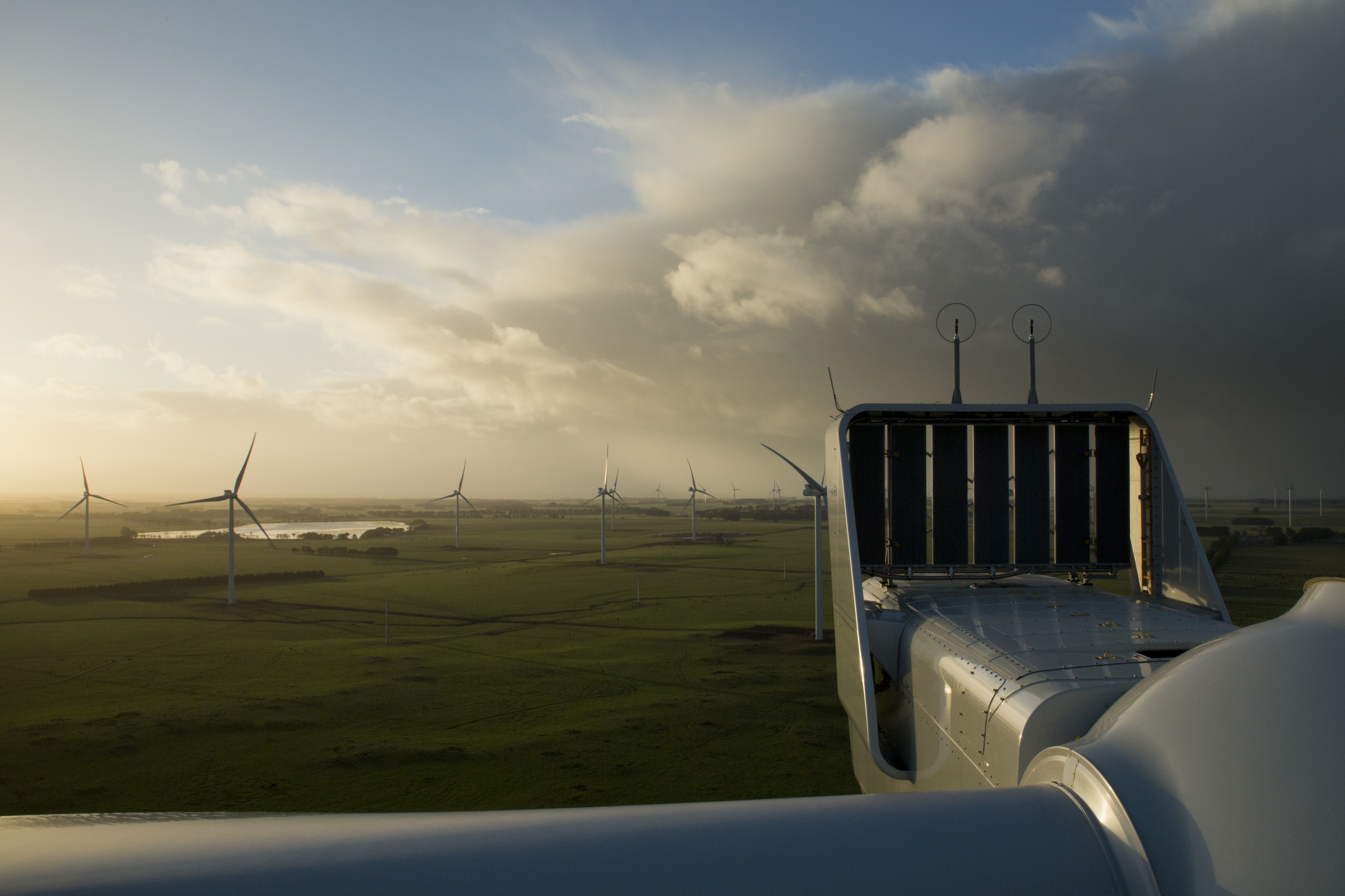 The top of a wind turbine. Photo owned by: Vestas Wind Systems A/S