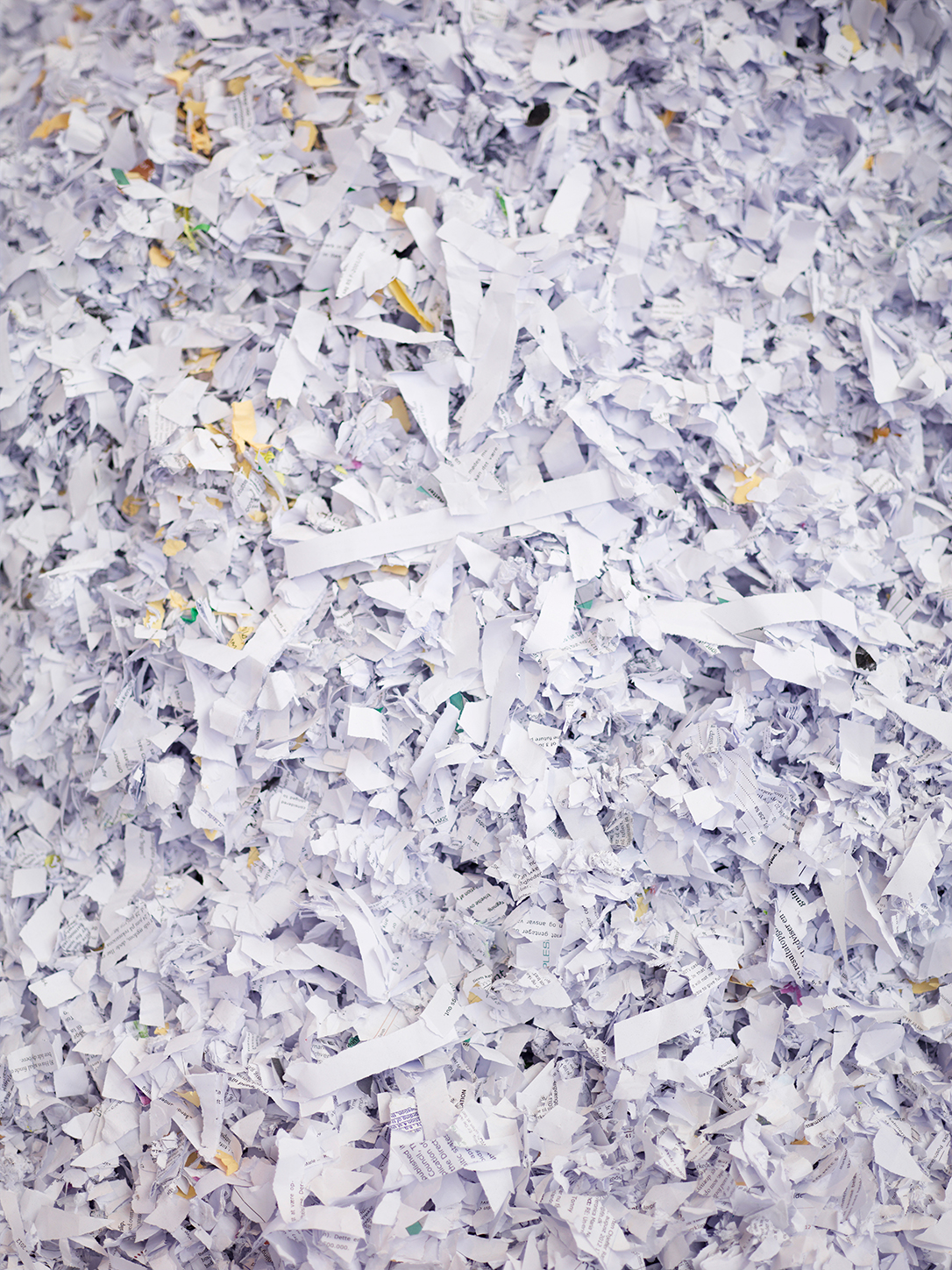 Ścinki papieru po niszczeniu dokumentów