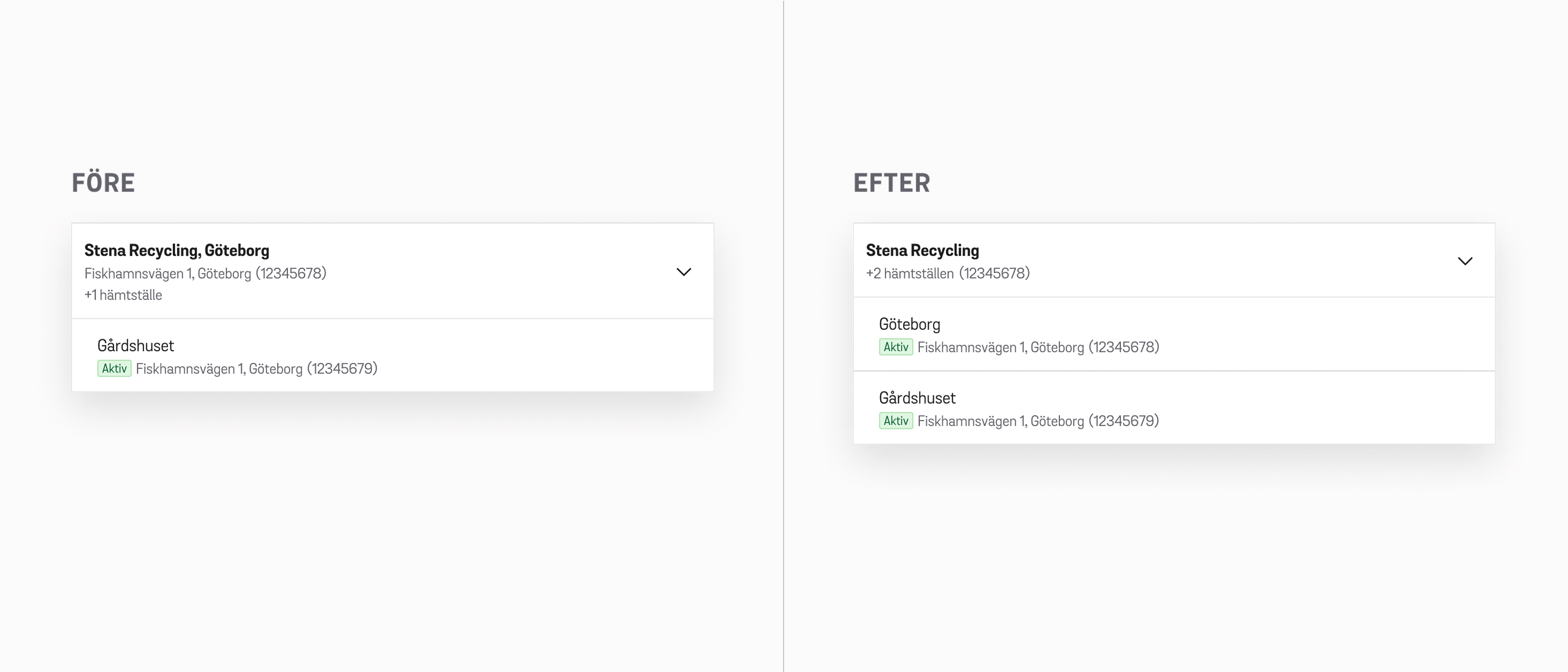 Hantera hämtställen