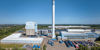 Flygfoto över SNCR, Stena Recyclings återvinningsanläggning i Halmstad