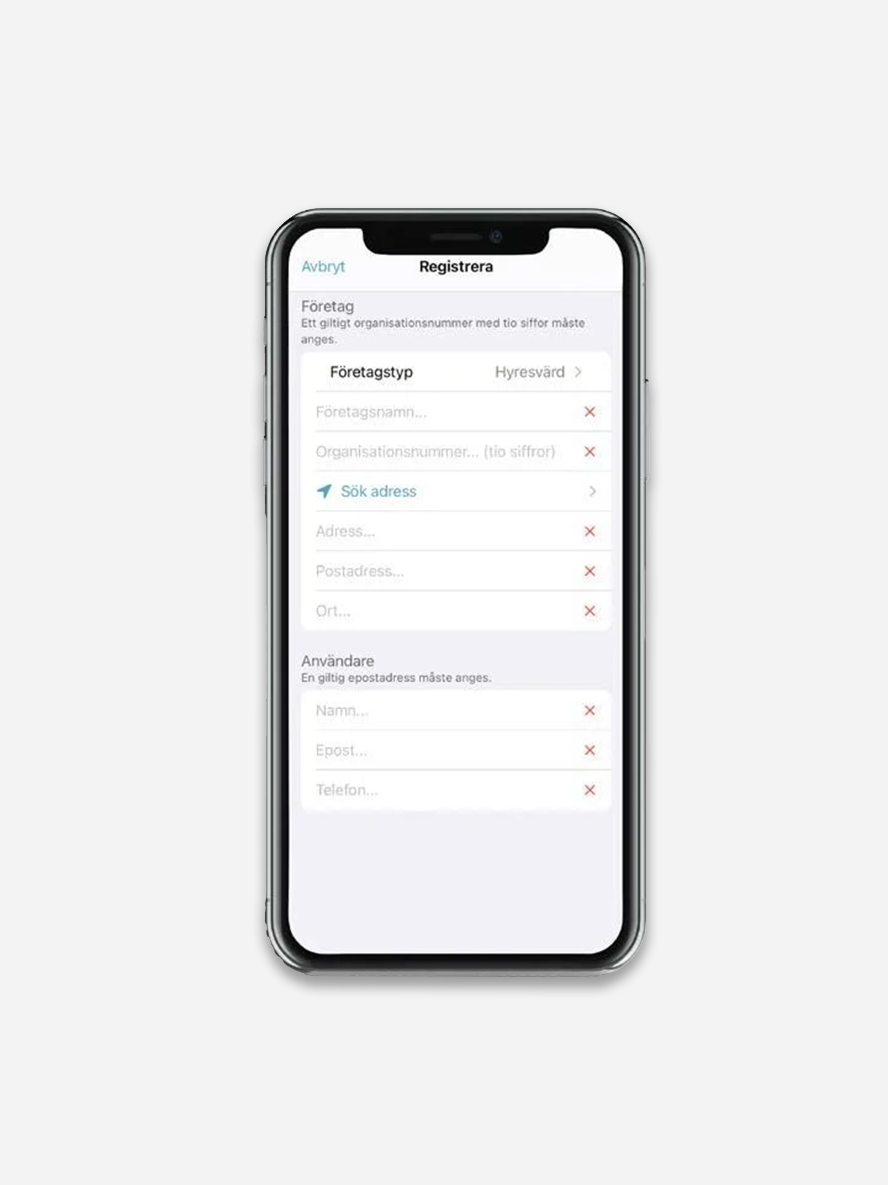 Steg 1 i användningen av appen ReAppli