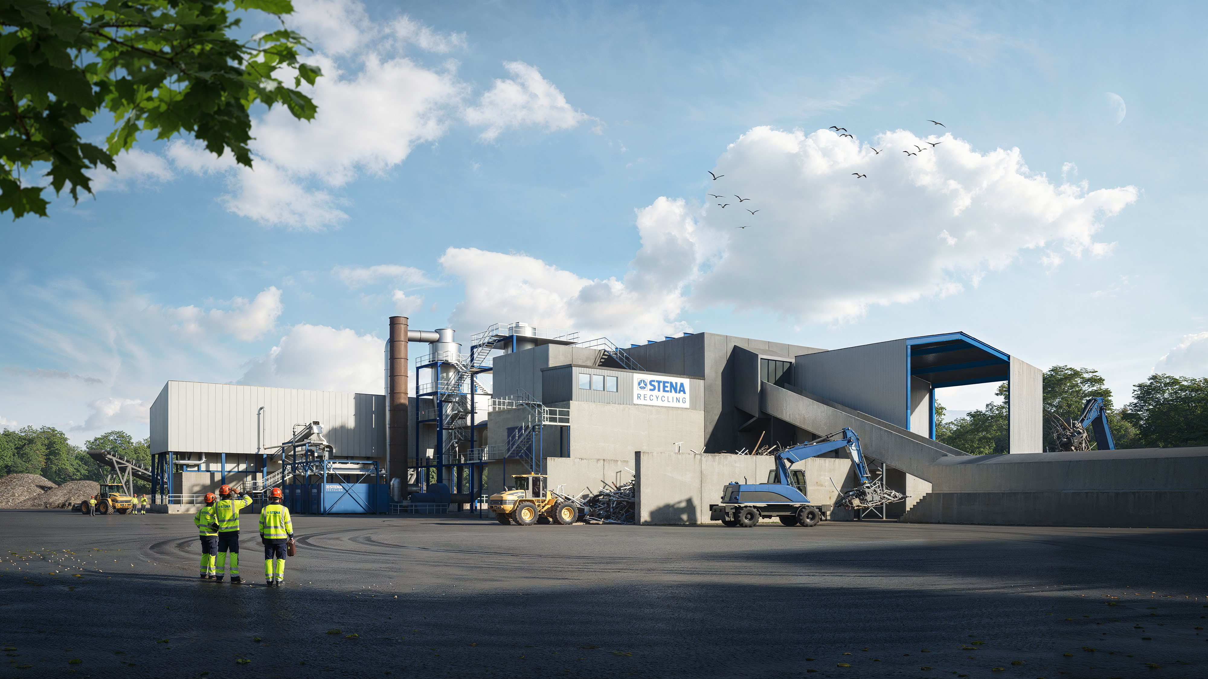 Stena Recycling investerar 350 miljoner kronor i en helt ny fragmenteringsanläggning. Visionsbild: 3Design